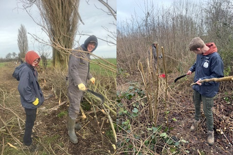 Course-participants-enjoying-learning-how-to-lay-a-hedge